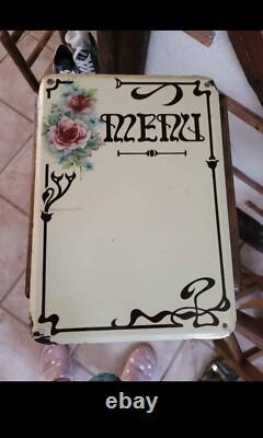 Plaque emaillee menu ancienne