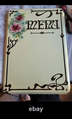 Plaque emaillee menu ancienne