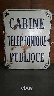 Plaque émaillée panneau PTT poste cabine téléphone enseigne téléphonique facteur