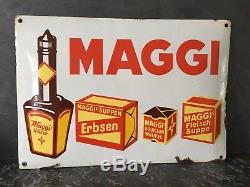 Plaque émaillée potages Maggi les 4 produits
