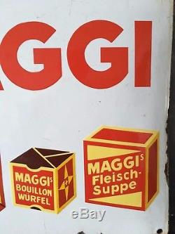 Plaque émaillée potages Maggi les 4 produits