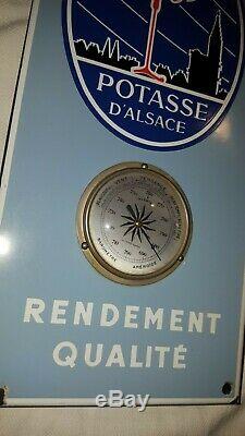 Plaque émaillée potasse d'Alsace (thermomètre, baromètre)