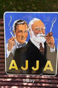 Plaque émaillée pour les tabacs AJJA de 1952