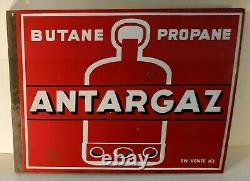 Plaque émaillée publicitaire Antargaz double face authentique