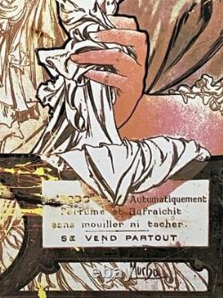 Plaque émaillée publicitaire Lance Parfum Rodo style Art Nouveau 41x30,5