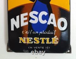 Plaque émaillée publicitaire ancienne alimentaire NESCAO Nestlé