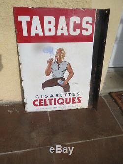 Plaque émaillée tabacs cigarettes celtiques DUPIN bistrot publicité ancienne