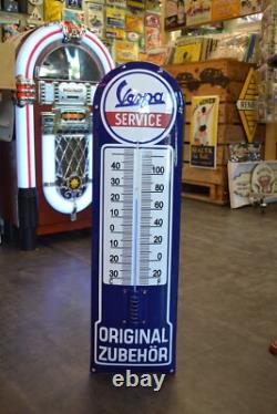 Plaque émaillée thermomètre VESPA Service -75 cm- enamel sign emailschild