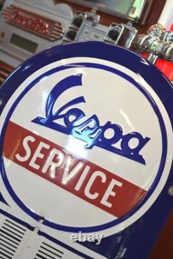 Plaque émaillée thermomètre VESPA Service -75 cm- enamel sign emailschild