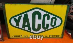 Plaque émaillée yacco huile des records du monde double faces