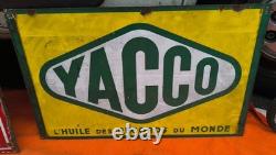 Plaque émaillée yacco huile des records du monde double faces