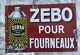 Plaque émaillée zebo pour fourneaux zebra