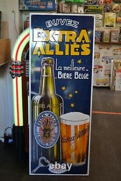 Plaque émaillées BIERE EXTRAS ALLIES biere belge numérotée 5/15 enamel sign