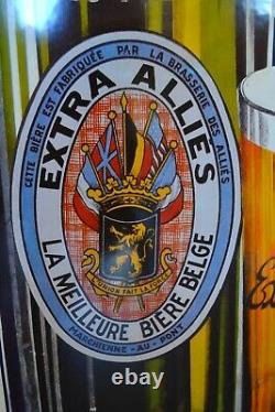 Plaque émaillées BIERE EXTRAS ALLIES biere belge numérotée 5/15 enamel sign