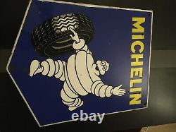 Plaque émaillées anciennes Michelin DOUBLE FACE Clermont Ferrand Ancienne