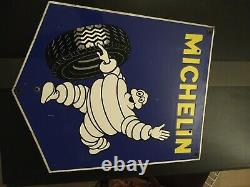 Plaque émaillées anciennes Michelin DOUBLE FACE Clermont Ferrand Ancienne