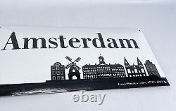 Plaque en Émail Skyline Amsterdam Bouclier 50x25cm