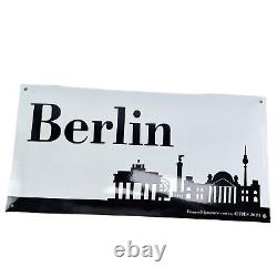 Plaque en Émail Skyline Berlin Bouclier 50x25cm