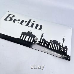 Plaque en Émail Skyline Berlin Bouclier 50x25cm