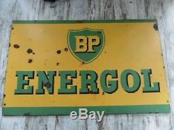 Plaque en tôle émaillée ancienne 1950 BP ENERGOL bon état