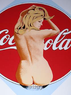 Plaque émaillée Coca Cola de Mel Ramos Enamel print on metal sign Pin-Up Pop Art