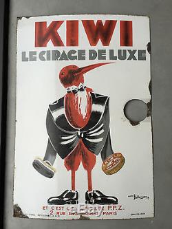Plaque émaillée KIWI signée BELLENGER 29