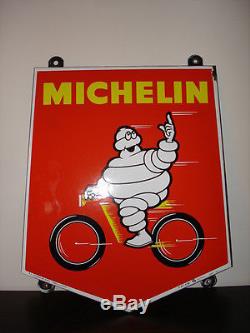 Plaque émaillée Michelin Bibendum Vélo Année 1967