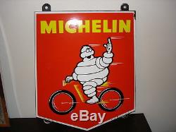 Plaque émaillée Michelin Bibendum Vélo Année 1967