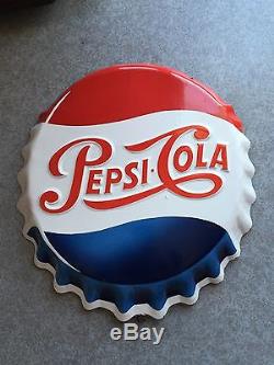 Plaque Émaillée Pepsi Cola Vitracier Neuhaus Rarissime État