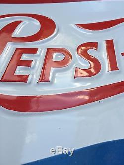 Plaque Émaillée Pepsi Cola Vitracier Neuhaus Rarissime État
