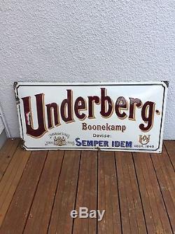 Plaque émaillée Rare H Underberg Albrecht 1911 Rheinland Rheinberg 1846 Deutch