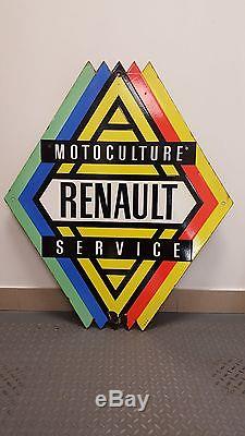 Plaque émaillée Renault Motoculture Service ancienne