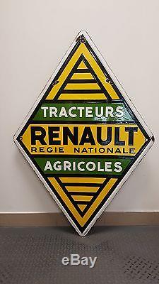 Plaque émaillée Renault Tracteur Agricole Régie ancienne