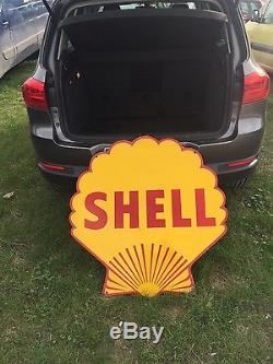 Plaque émaillée ancienne Shell garage