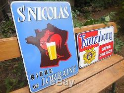Plaque émaillée bière de Lorraine Saint Nicolas