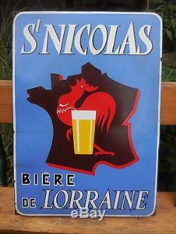 Plaque émaillée bière de Lorraine Saint Nicolas