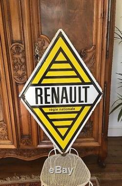 Plaque émaillée publicitaire ancienne Renault régie nationale émaillerie Alsace