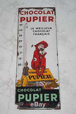 Plaque émaillee thermometre Chocolat PUPIER