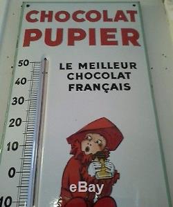 Plaque émaillee thermometre Chocolat PUPIER