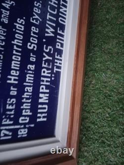 Plaque publicitaire Metal Vintage. Humphreys Remedies Usa. Encadrement Quali