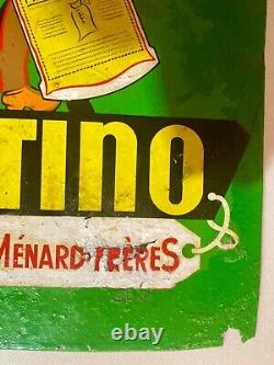Plaque publicitaire ancienne tôle Lactino Ménard-Frères produits ALIMENTAIRES