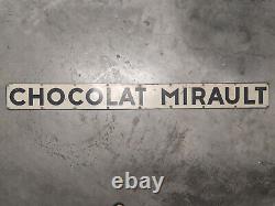 Plaque publicitaire du chocolat Mirault vers 1920 Tours Très rare