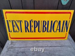 Plaque publicitaire émaillée journal Est Republicain