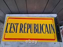 Plaque publicitaire émaillée journal Est Republicain