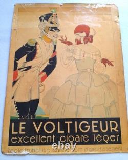 Plaque publicitaire étain Le VOLTIGEUR signée René Vincent ca 1930