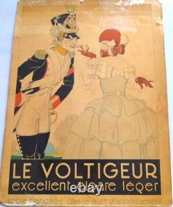 Plaque publicitaire étain Le VOLTIGEUR signée René Vincent ca 1930