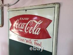 Plaque publicitaire tableau menu coca cola 1960