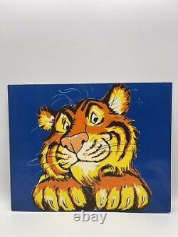 Plaque publicitaire vintage tigre Esso plexiglass 1965 No Émaillée