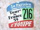 Plaque tôle Tour de France cycliste 1959 d'époque