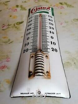 Plaque thermomètre émaillée castrol